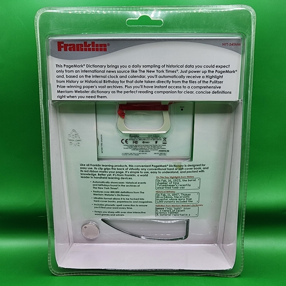 New- Franklin New York Times PageMark Dictionary Merriam-Webster NYT-540MW - Picture 5 of 6